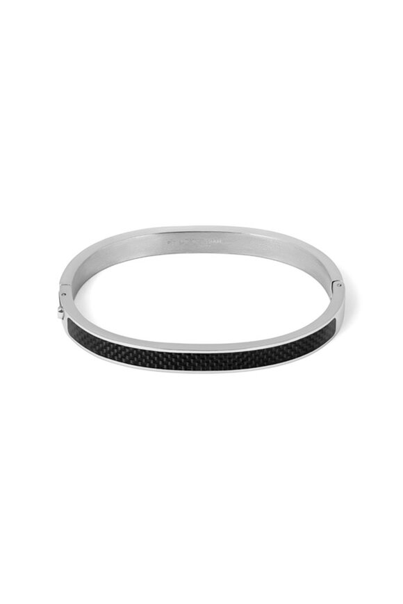 Tateossian Regalia Carbon Fibre Stainless Steel Bracelet