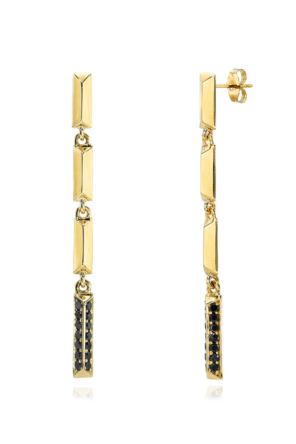 Dru 14k Yellow Gold Black Diamond Candelabra Earring
