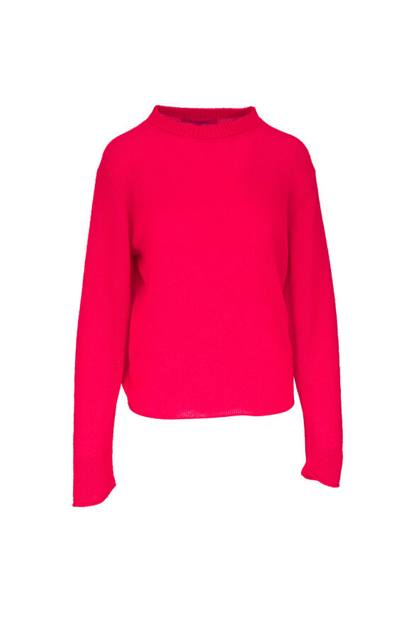 The Elder Statesman Nimbus Red Roll Crew Sweater