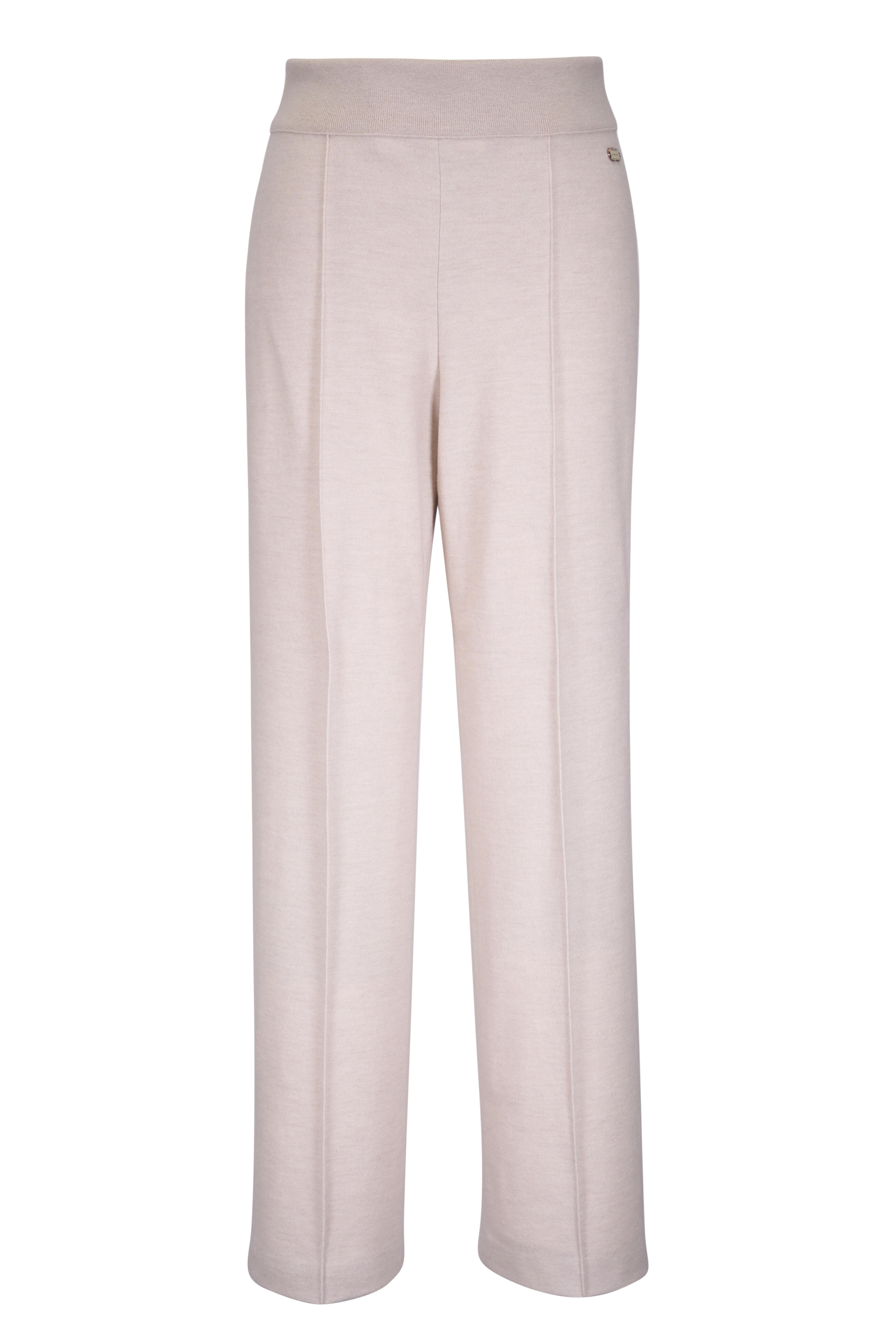Agnona - Beige Cashmere & Wool Straight Pant