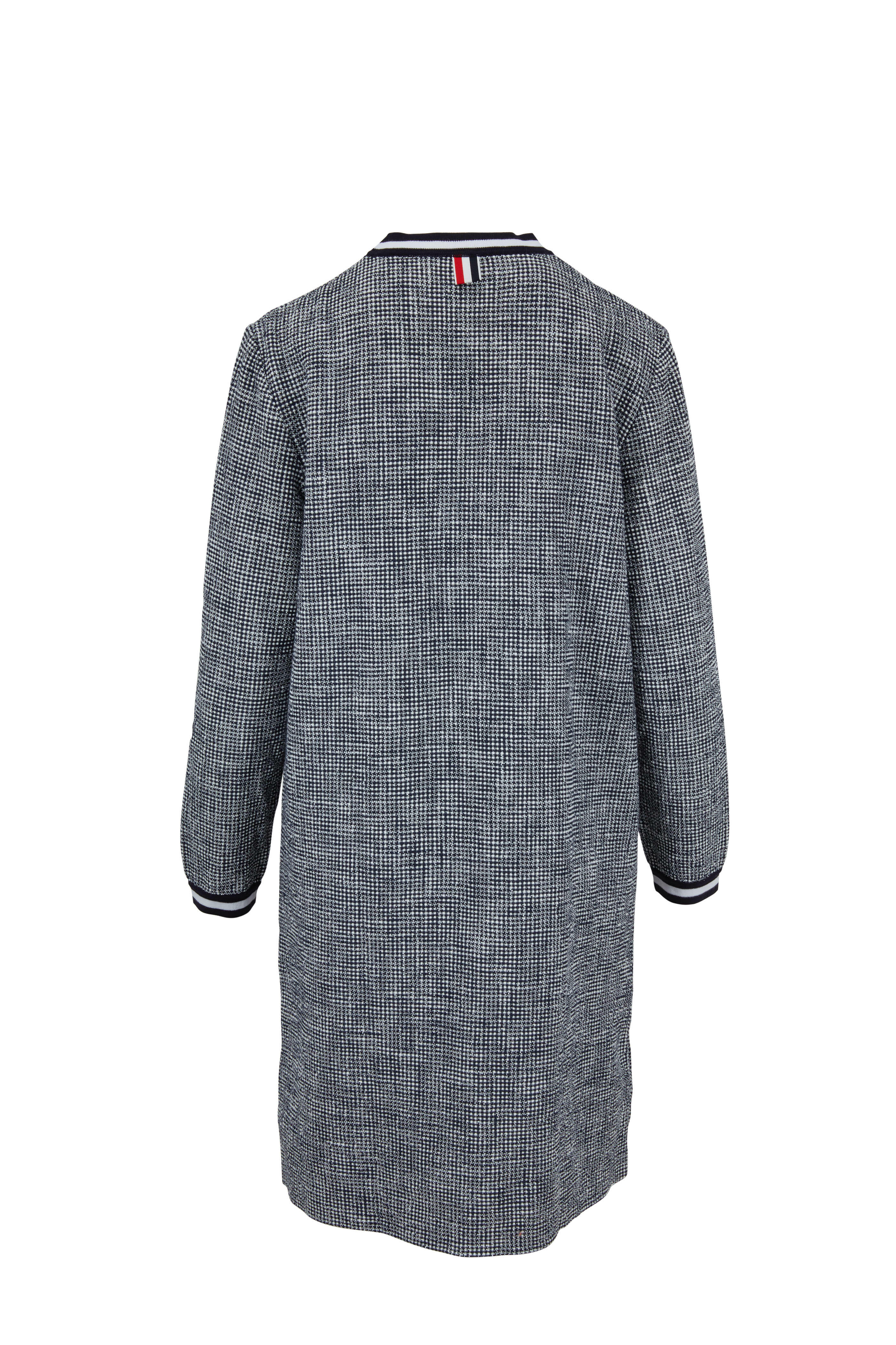 Thom Browne - Navy Tweed Long Sleeve Shift Dress
