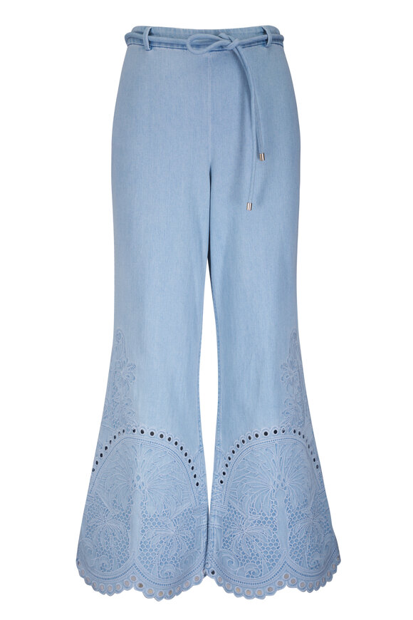 Zimmermann Daylight Denim Ice Storm Cotton Cropped Pant