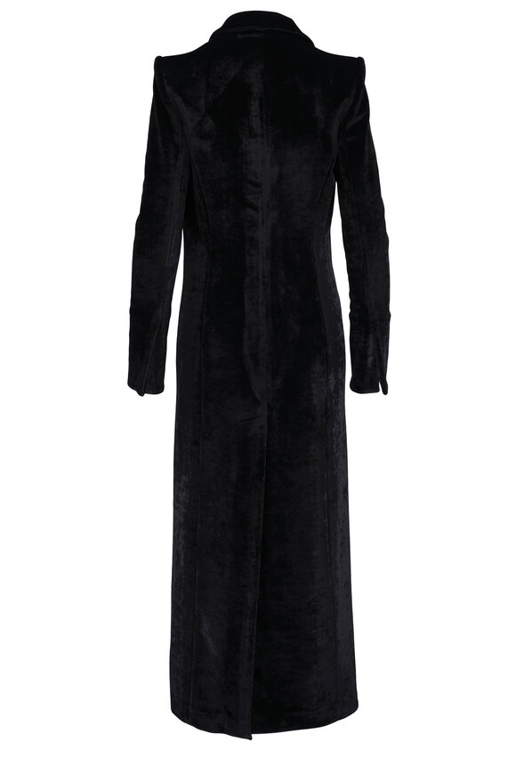 Galvan - Sculpted Black Velvet Coat