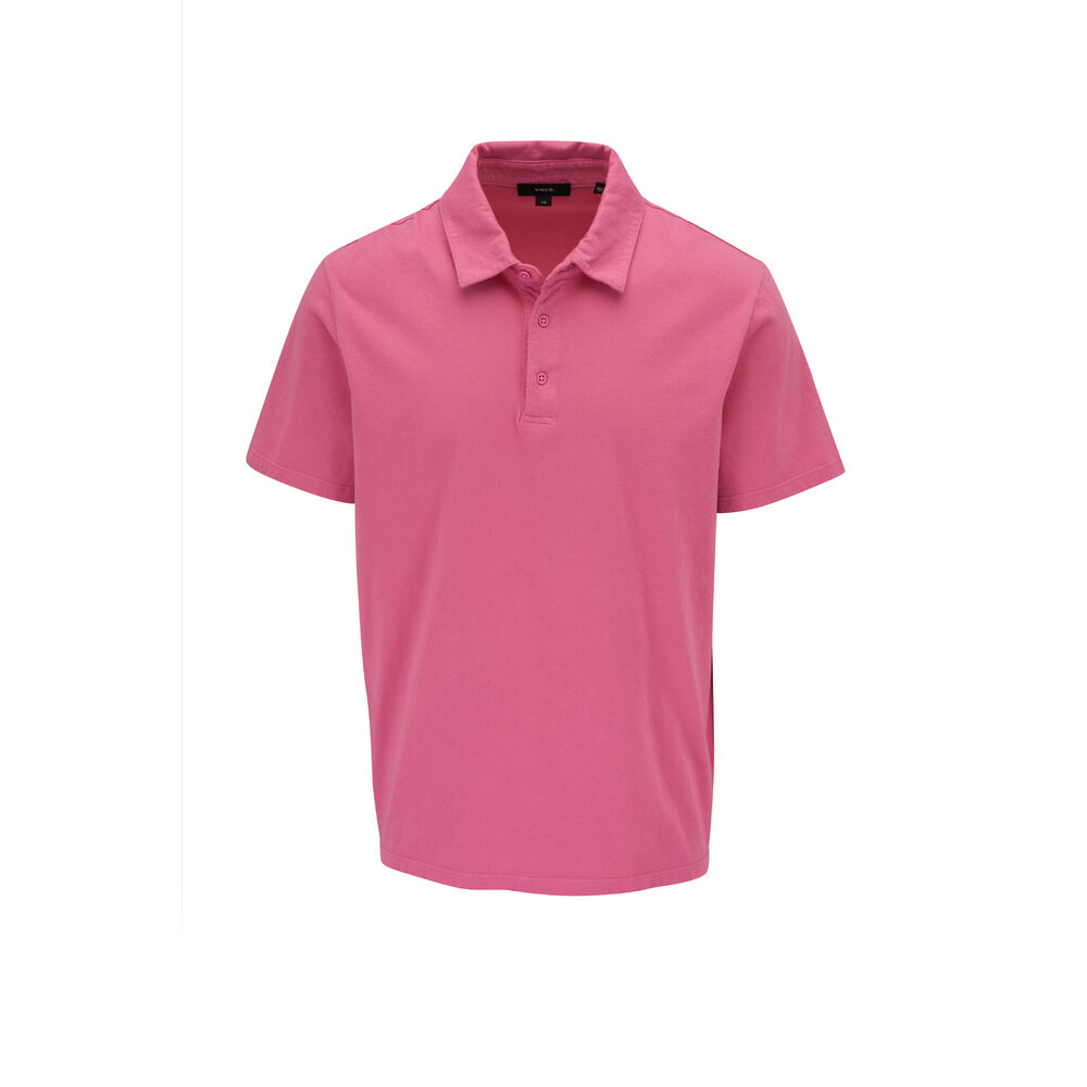 Vince - Pink Cotton Short Sleeve Polo | Mitchell Stores