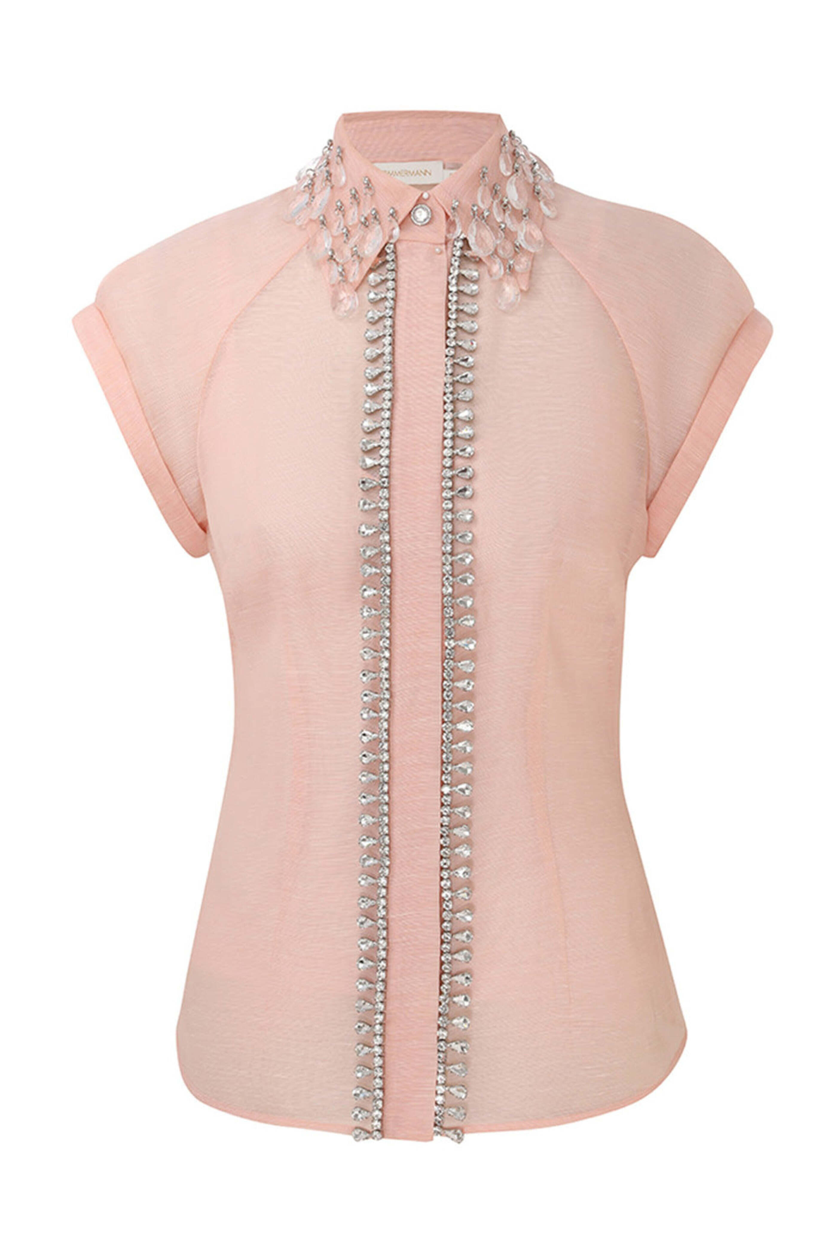 Zimmermann - Pink Matchmaker Diamante Blouse | Mitchell Stores