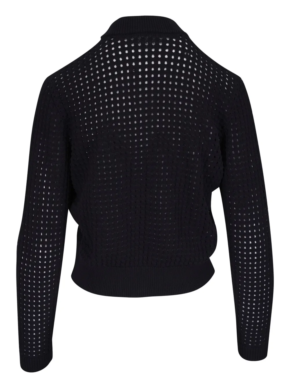 Akris Punto - Black Front Zip Chunky Cotton Mesh Bomber