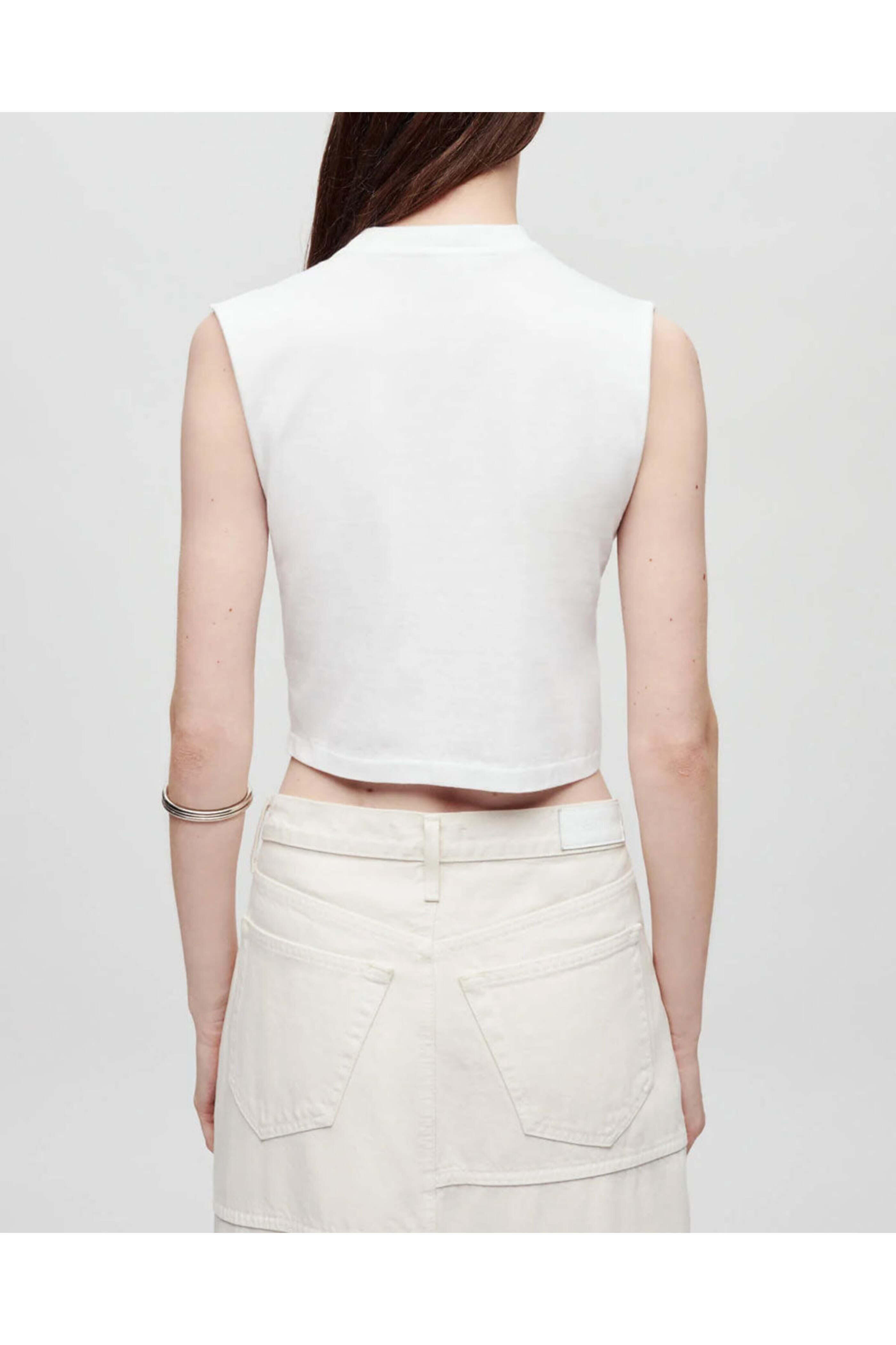 Re/Done - Baby Muscle Cowboy Tank in Optic White