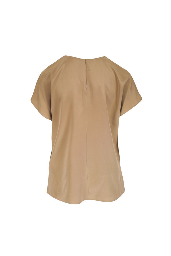 Lafayette 148 New York Cadet Khaki Silk Blouse - view 5