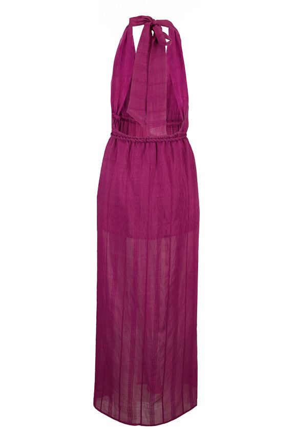 Vix Paula Hermanny Talita Purple Tie Midi Dress - view 2
