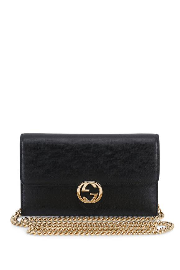 Gucci - Icon Black Leather Chain Wallet 