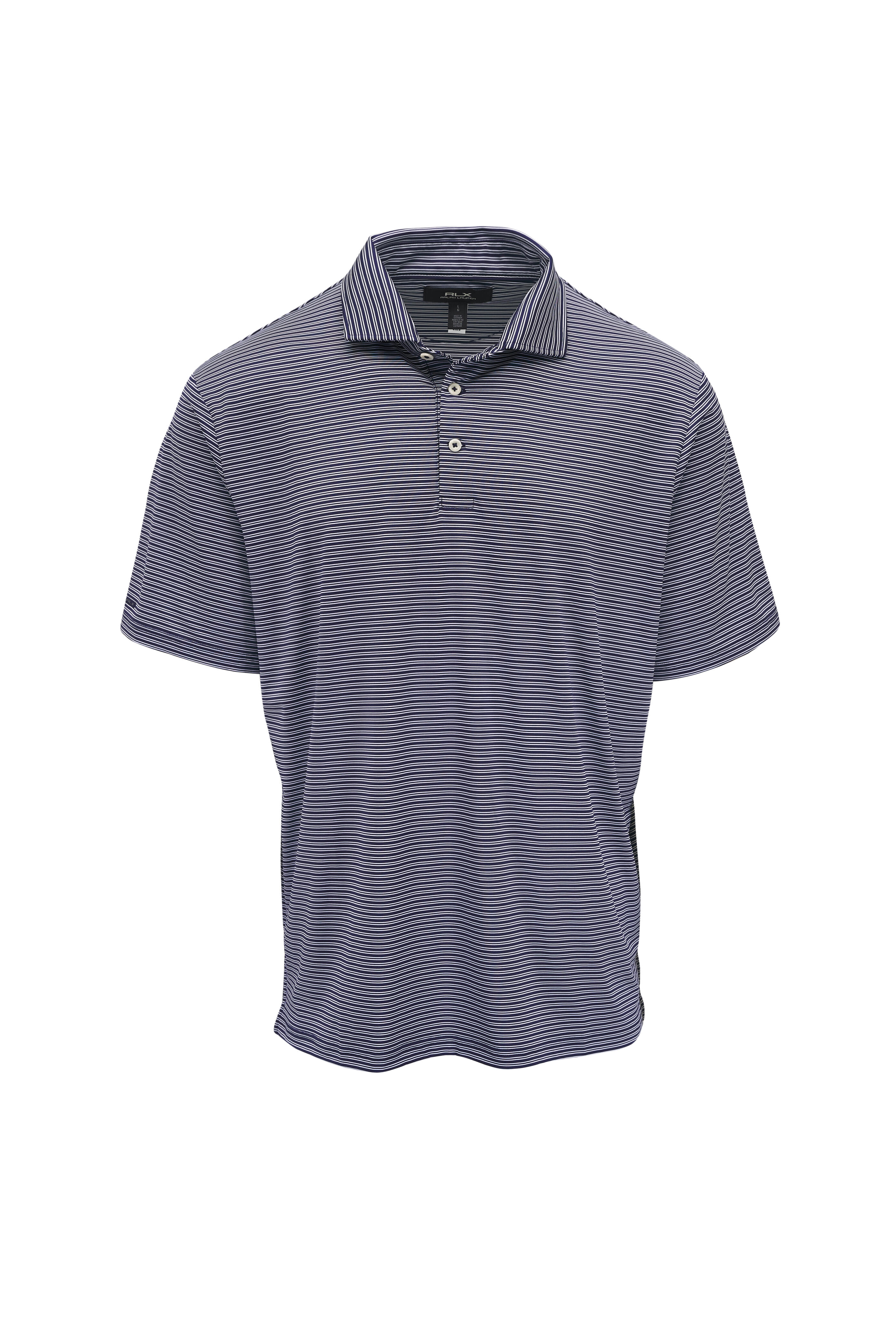 RLX Ralph Lauren - Airflow Navy & White Stripe Jersey Polo