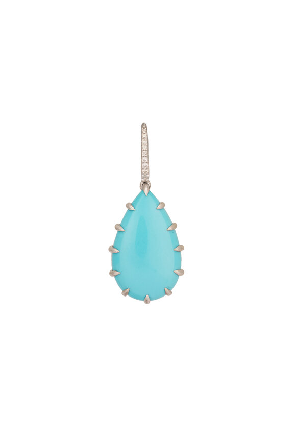 Sutra Turquoise & Diamond Drop Earrings - view 3