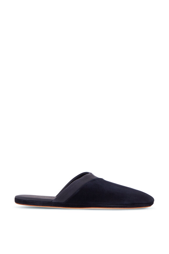 John Lobb - Knighton Navy Suede Slipper