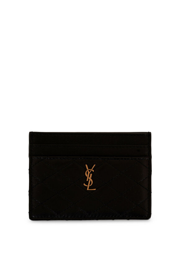 Saint Laurent Gaby Black Quilted Leather Card Case