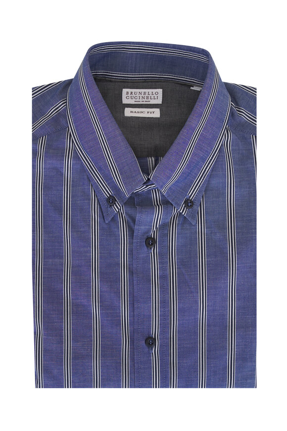 Brunello Cucinelli - Western Blue Denim Sport Shirt
