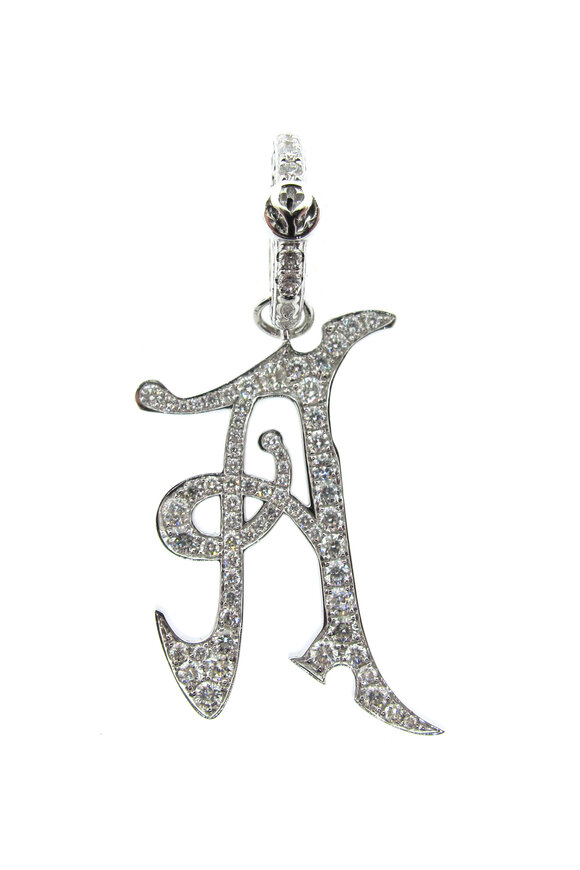 Loree Rodkin Gothic Initial Pave "A" Charm