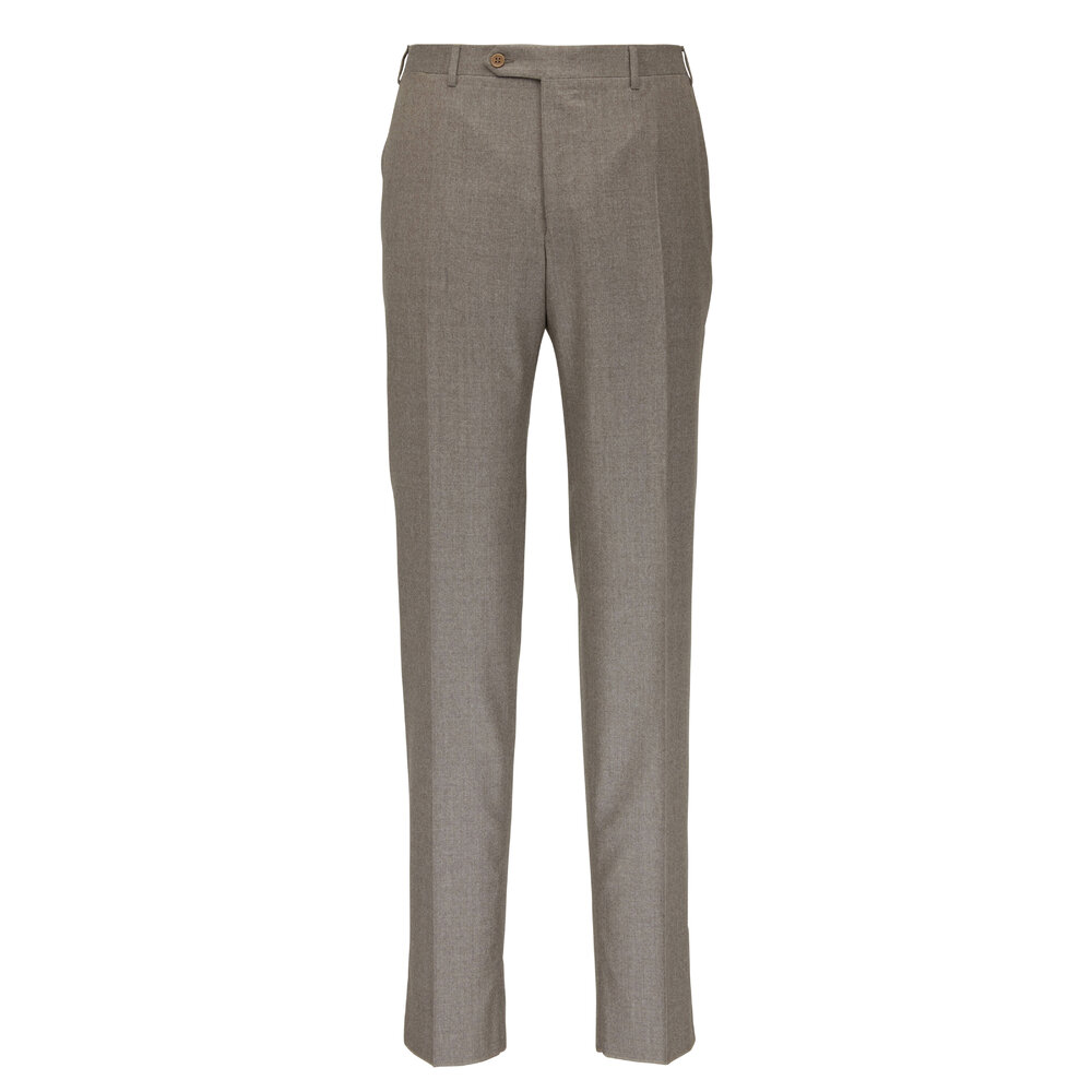 Canali - Light Tan Medium Weight Flannel Pant | Mitchell Stores
