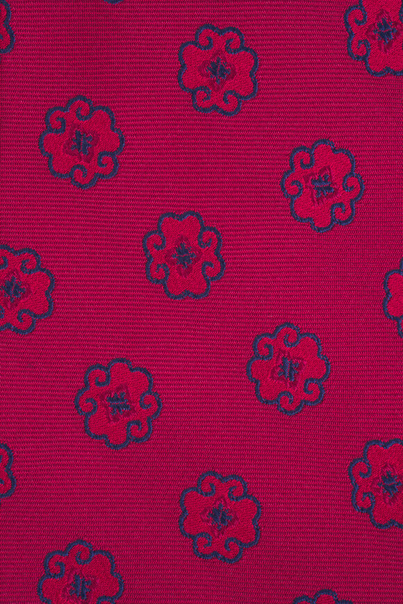 Kiton - Red Floral Print Silk Necktie