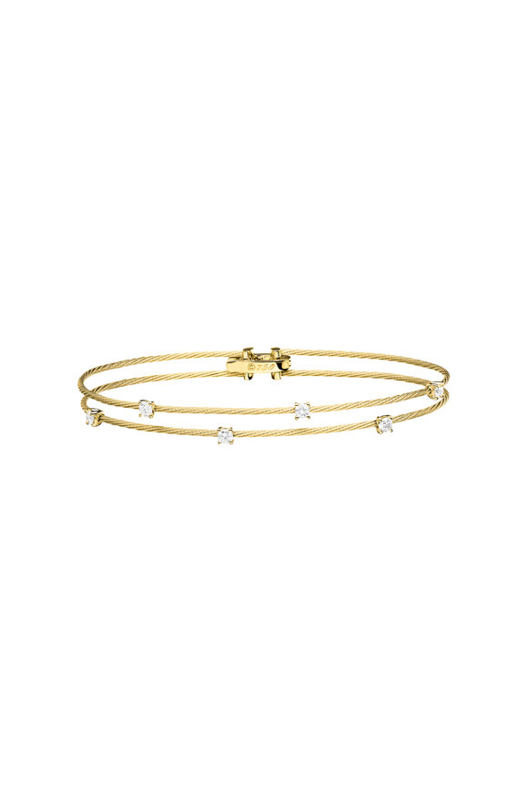 Paul Morelli 18k Yellow Gold Diamond Double Wire Bracelet
