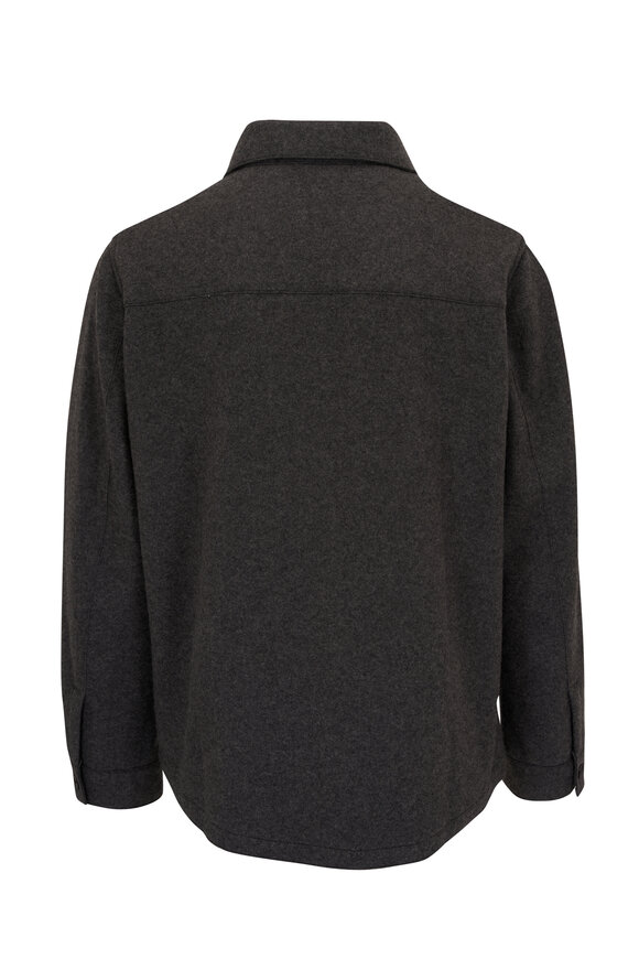 Maurizio Baldassari - Raw Edge Charcoal Cashmere Felt Overshirt