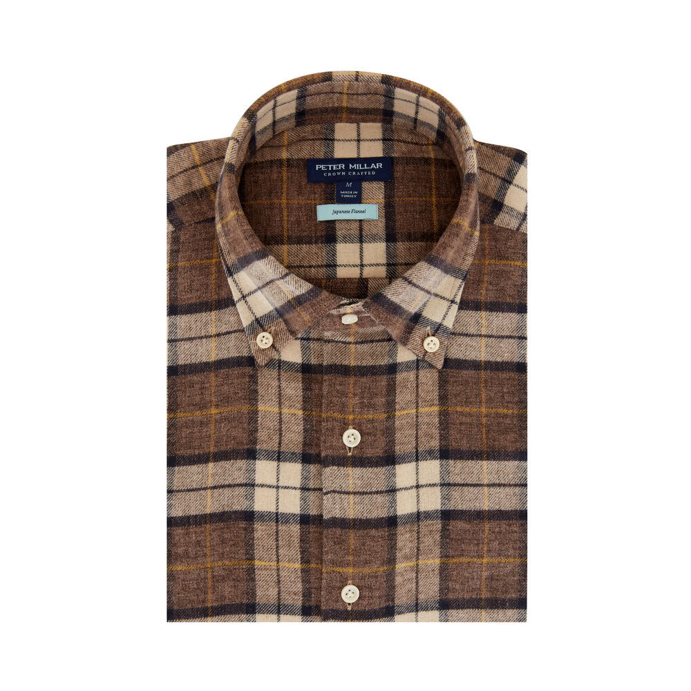 Peter Millar - Espresso Satoh Japanese Flannel Sport Shirt