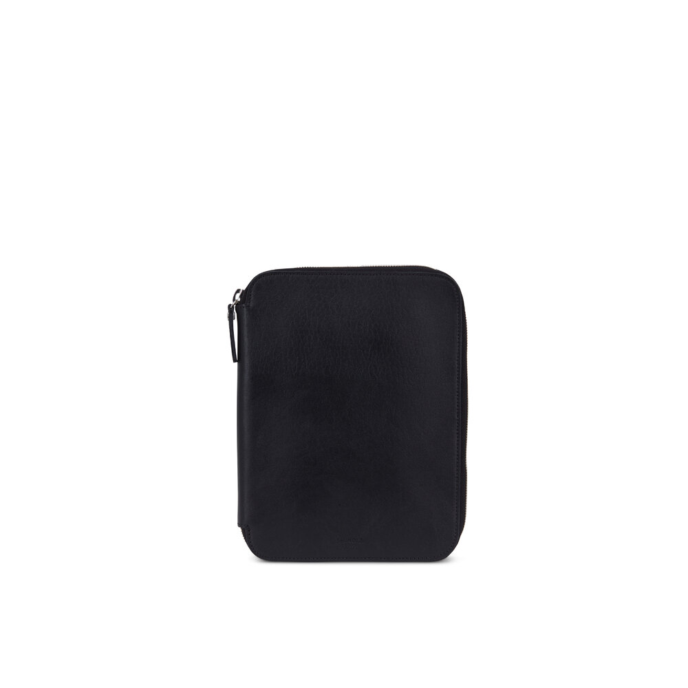 Shinola Black Leather FullZip Tech Portfolio Mitchell Stores