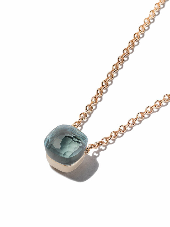 Pomellato 18K Rose Gold Nudo Blue Topaz Pendant Necklace - view 4