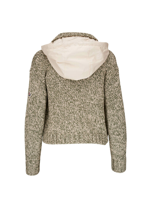 Moncler - Green Knit Hooded Cardigan