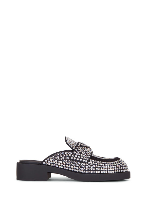 Prada - Black Crystal Mule, 40mm