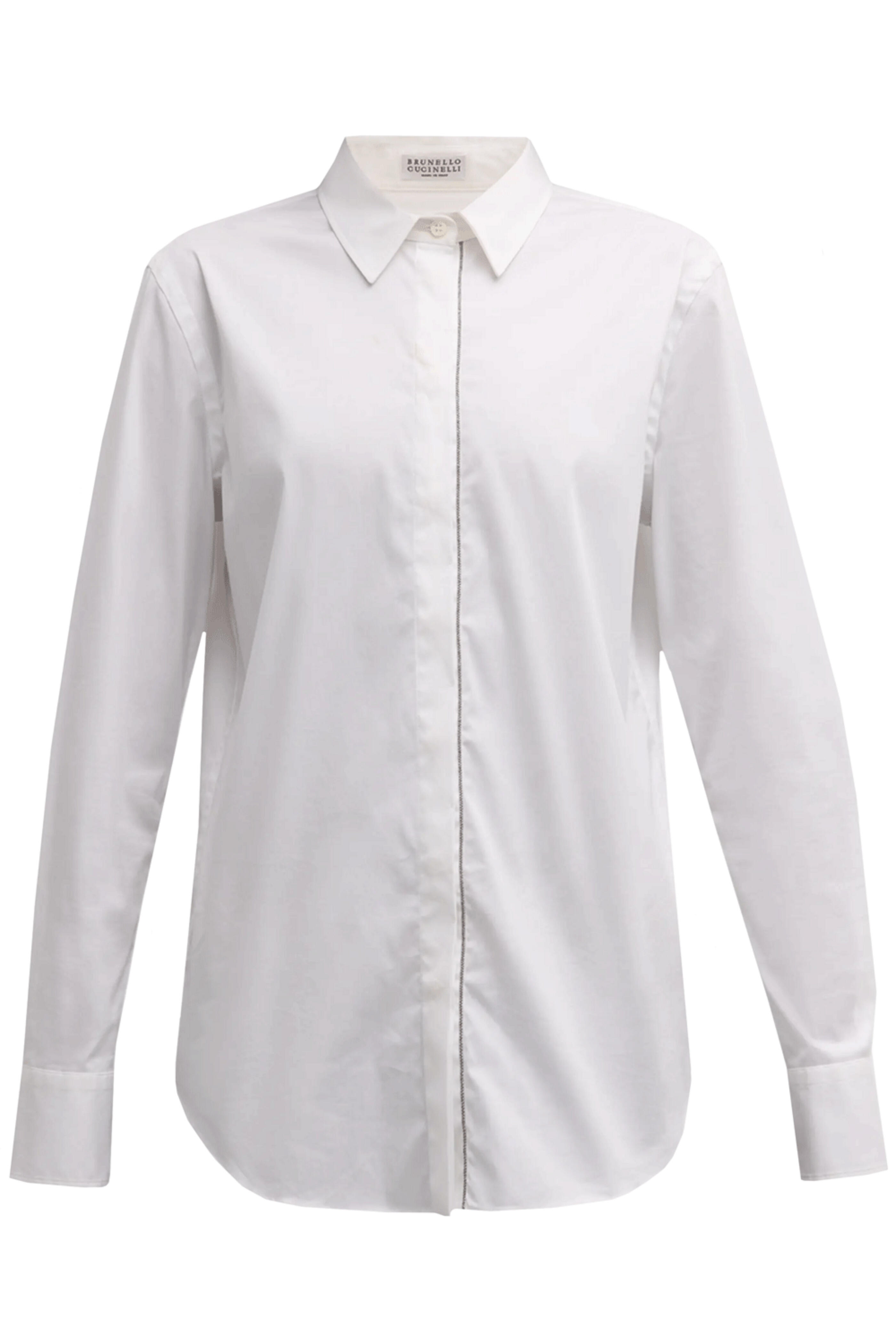 Brunello Cucinelli - White Monili Placket Button Down Shirt