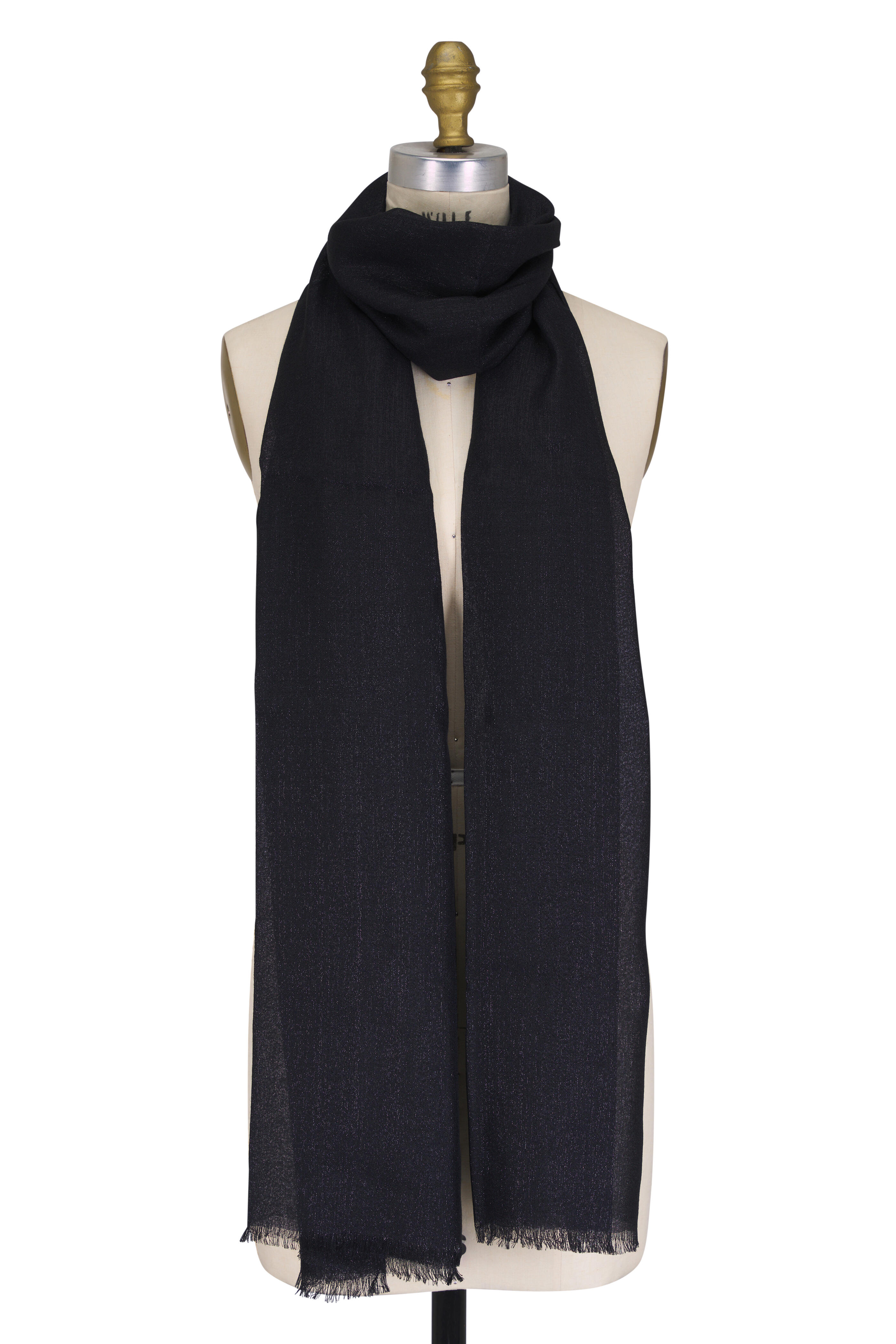 Brunello Cucinelli - Black Lurex Scarf - view 1
