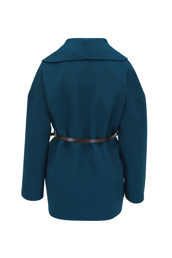 Odeeh - Dark Peacock Double-Faced Belted Jacket