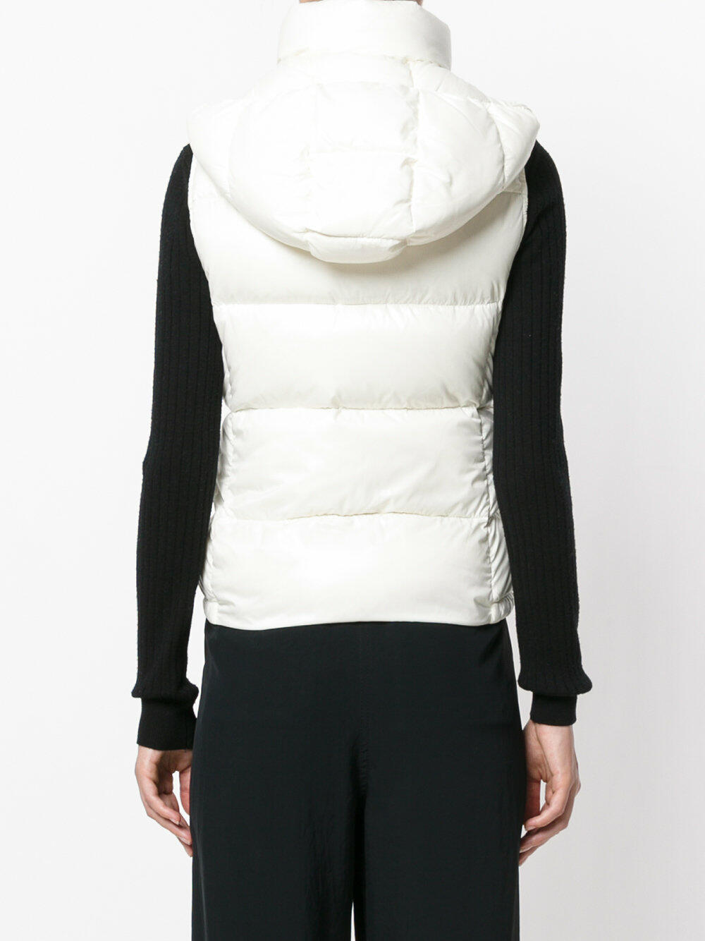 Moncler - Galene White Shiny Quilted Hooded Vest