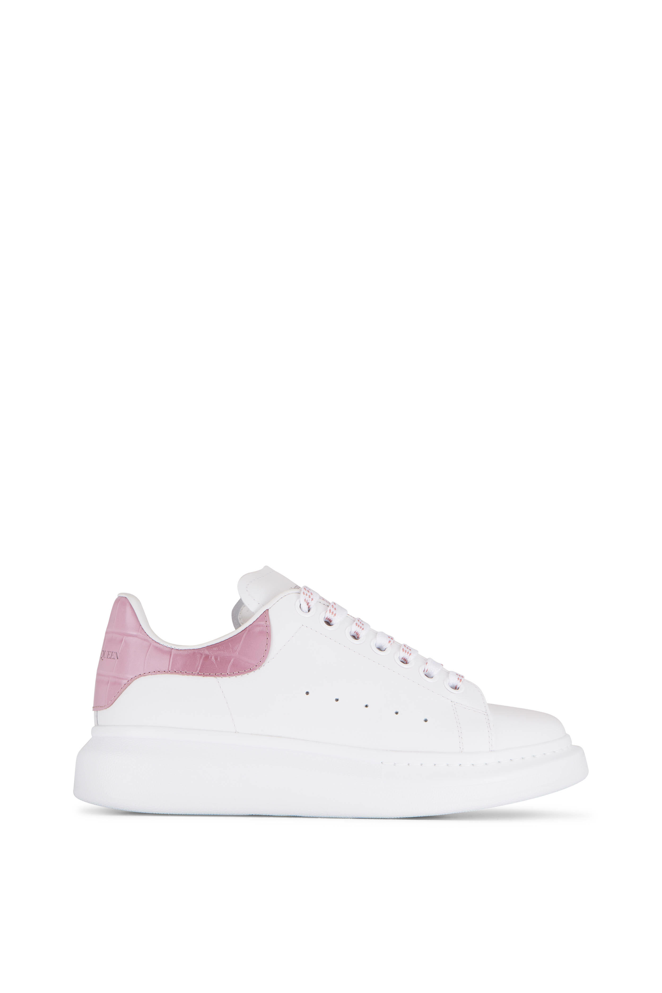 Alexander McQueen - White Leather & Pink Exaggerated Sole