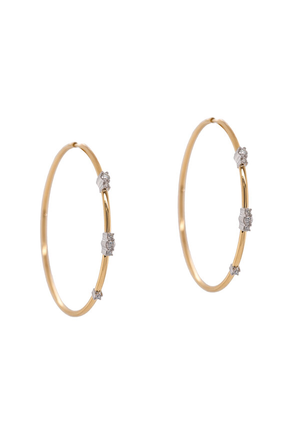 Bridget King 14k Yellow Gold Diamond Endless Hoop - view 1
