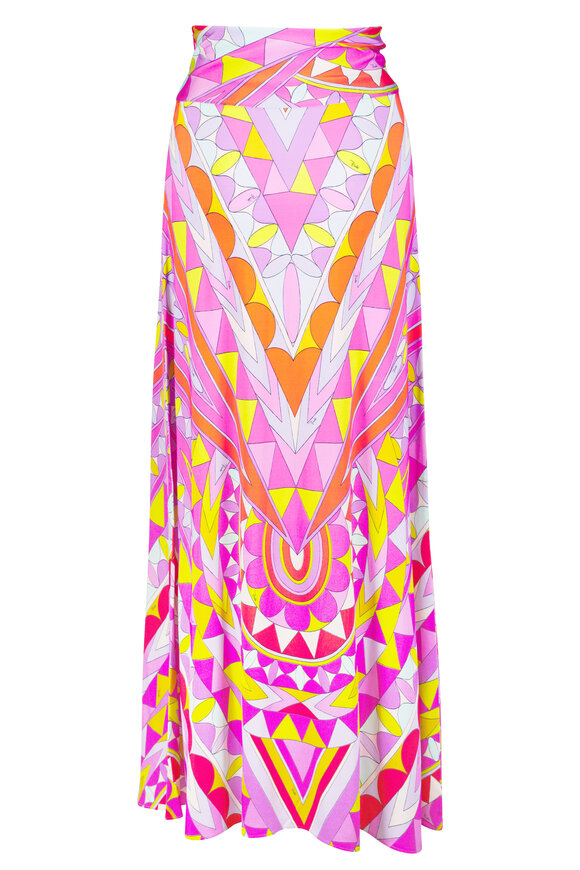 Pucci Manuba Print Satin Jersey Maxi Skirt - view 3
