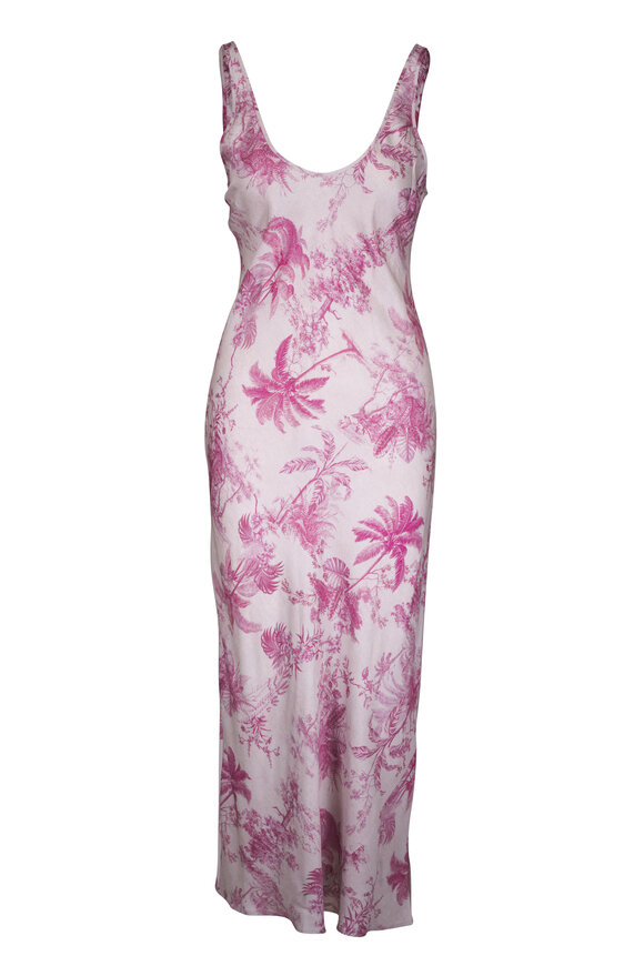 L'Agence Akiya Tan Multi Textured Jungle Toile Tank Dress - view 1