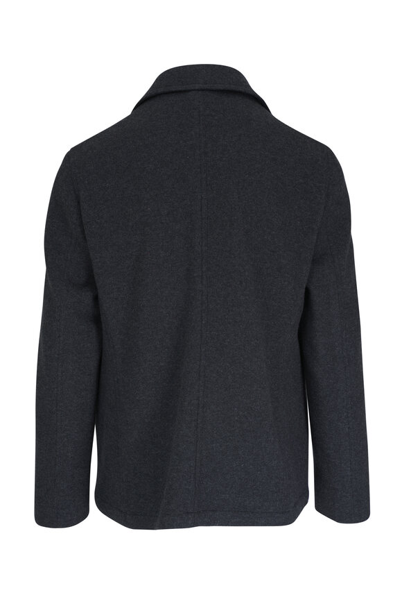 Fedeli - Double Knit Charcoal Cashmere Peacoat