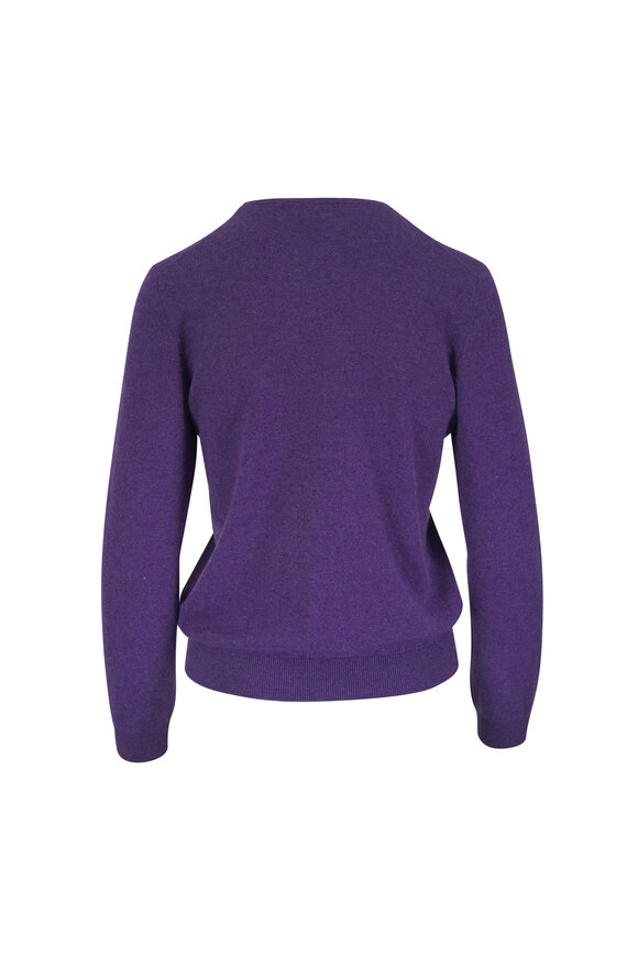 Loro Piana Sergio Grape Cashmere Crewneck Sweater - view 2