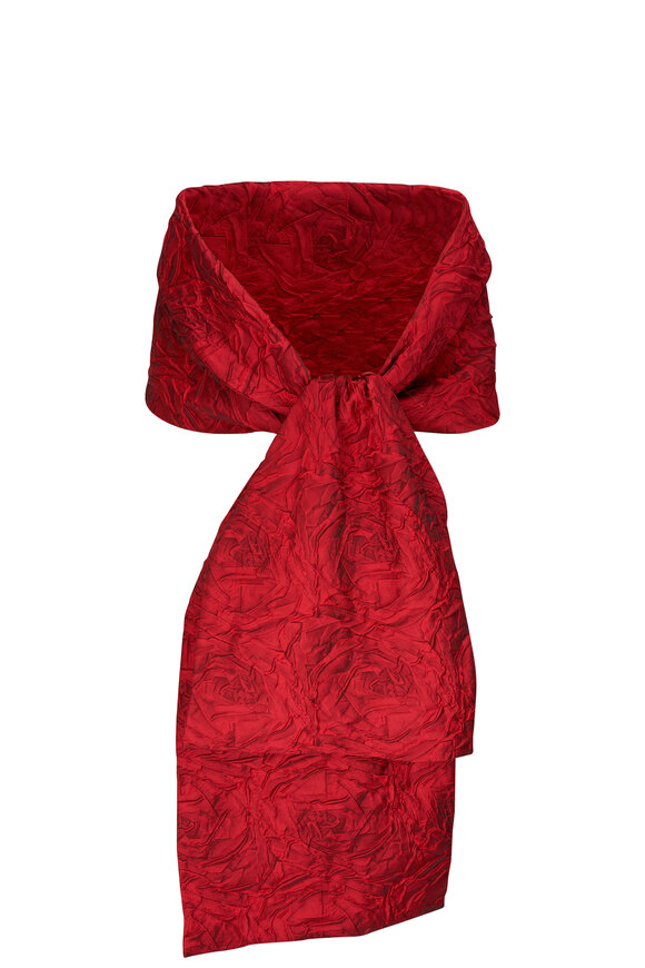 Talbot Runhof - Kania3 Red Damask Capelet