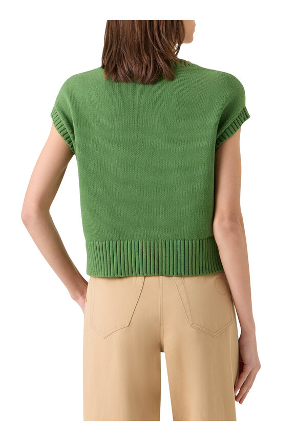 Akris Punto Green Cotton Flower Knit Sweater - view 3