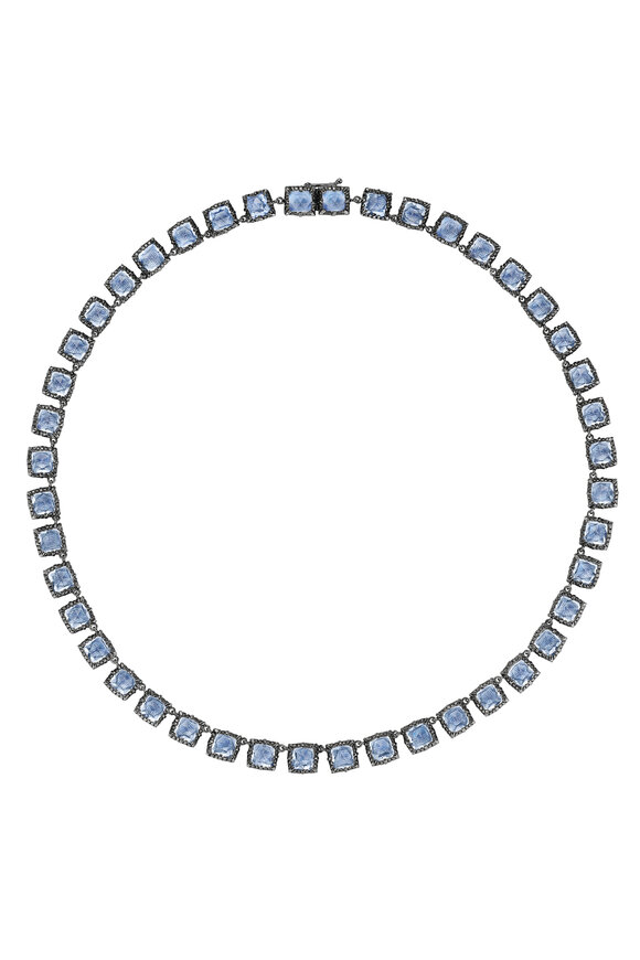 Larkspur & Hawk Sterling Silver White Quartz Bella Mini Riviere