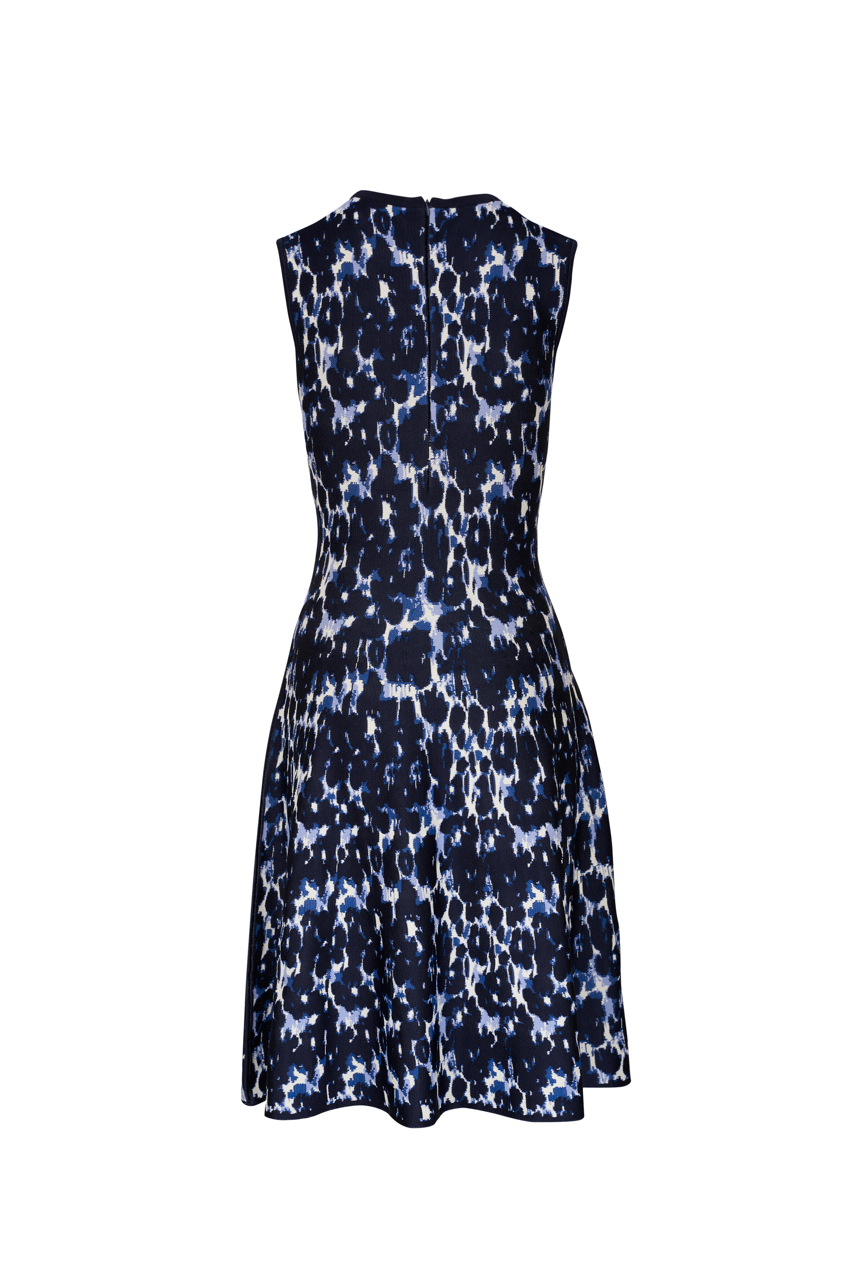 Lela Rose - Penelope Navy Blue Multi Jacquard Dress