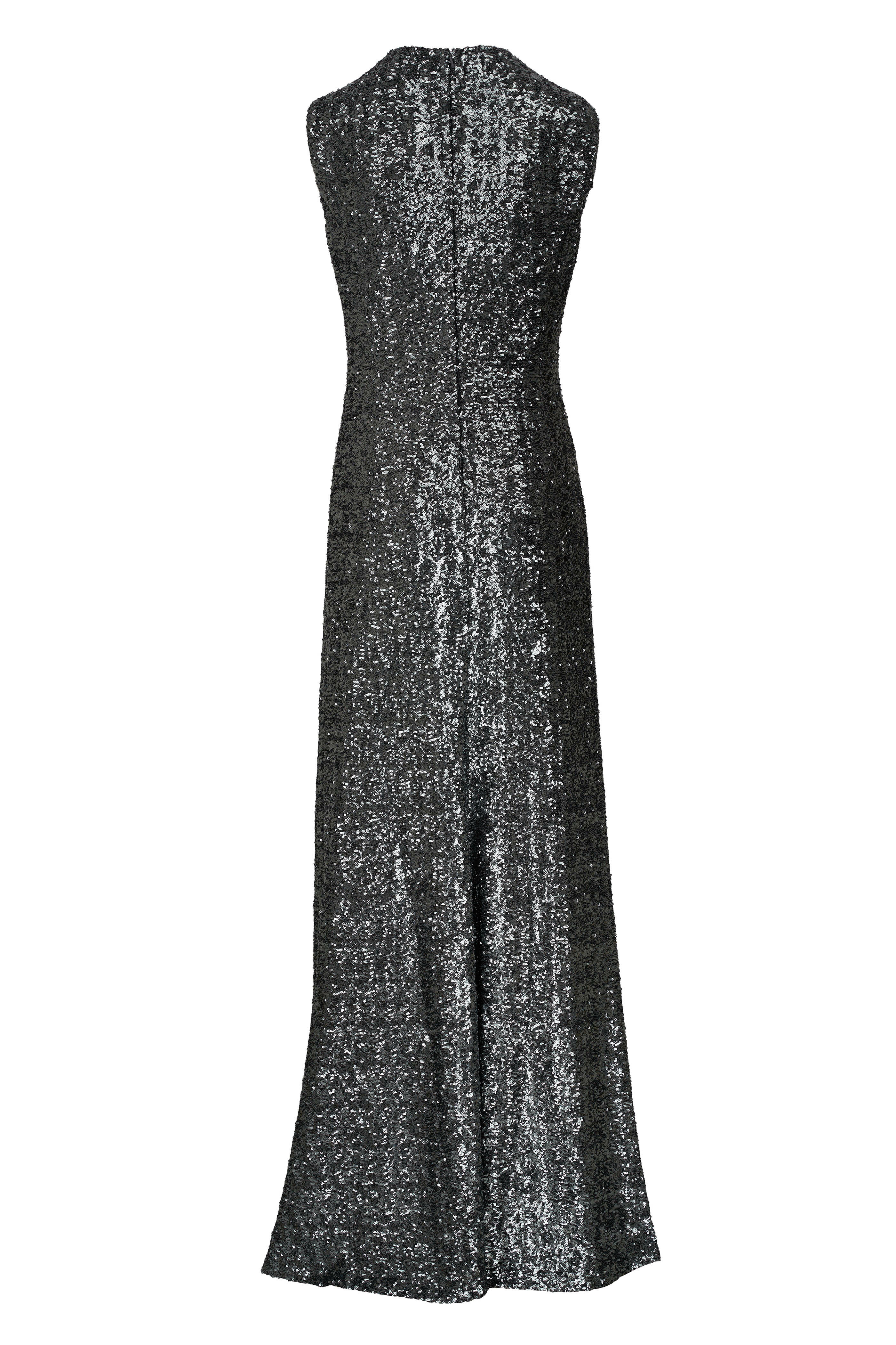 Michael Kors Collection - Metallic Silver A-Line Paillette Gown