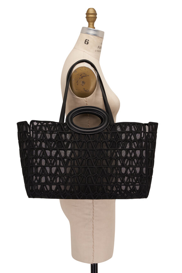 Valentino Garavani - Le Trioisieme Iconographe Black Mesh Tote