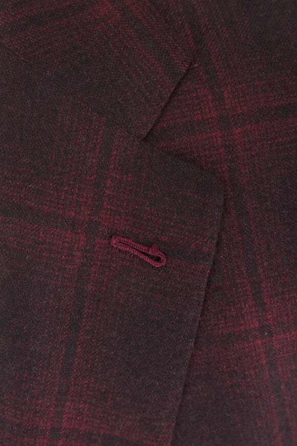 Kiton Dark Burgundy Windowpane Plaid Cashmere Sportcoat - view 5