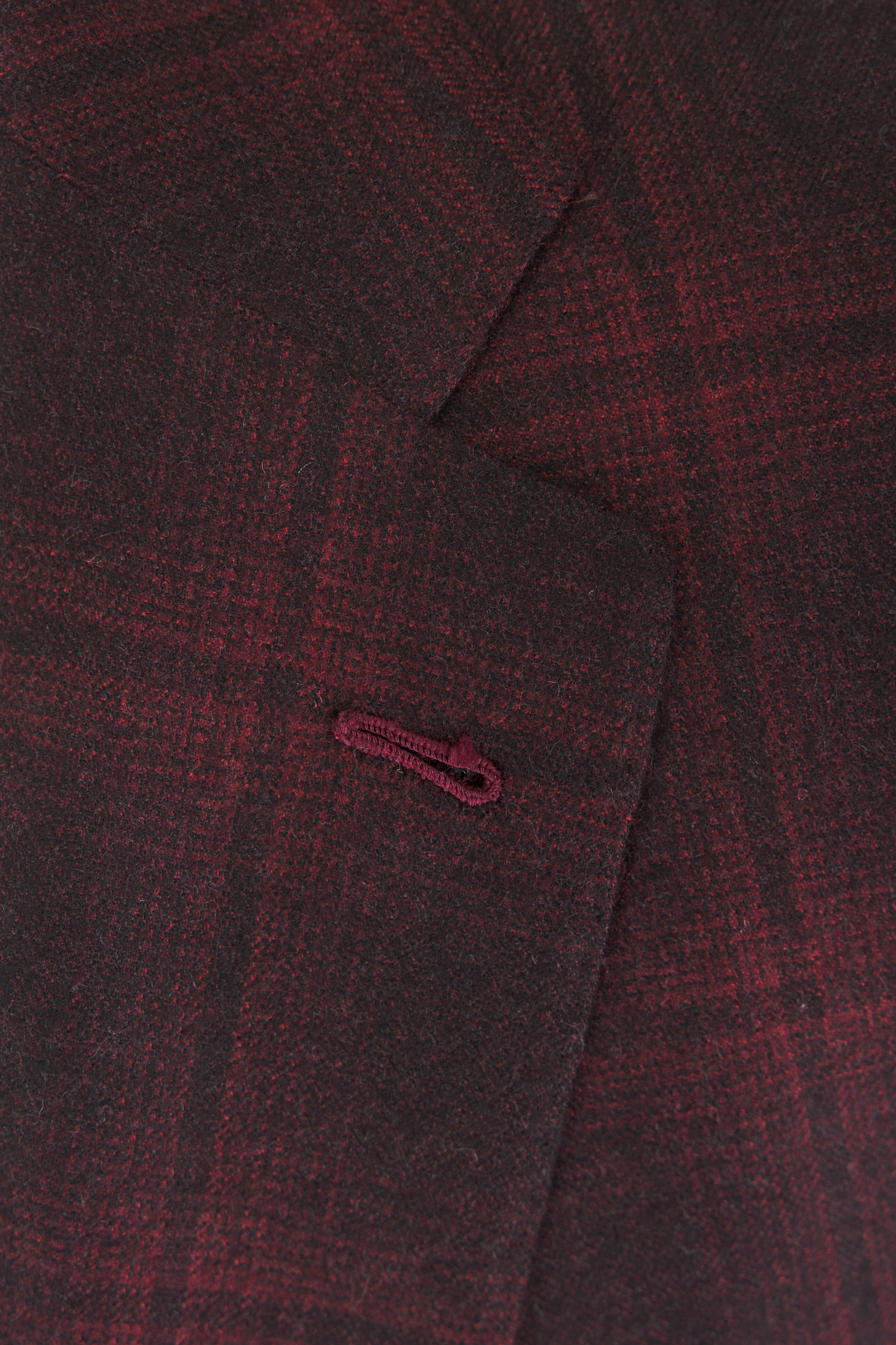 Kiton - Dark Burgundy Windowpane Plaid Cashmere Sportcoat - view 5