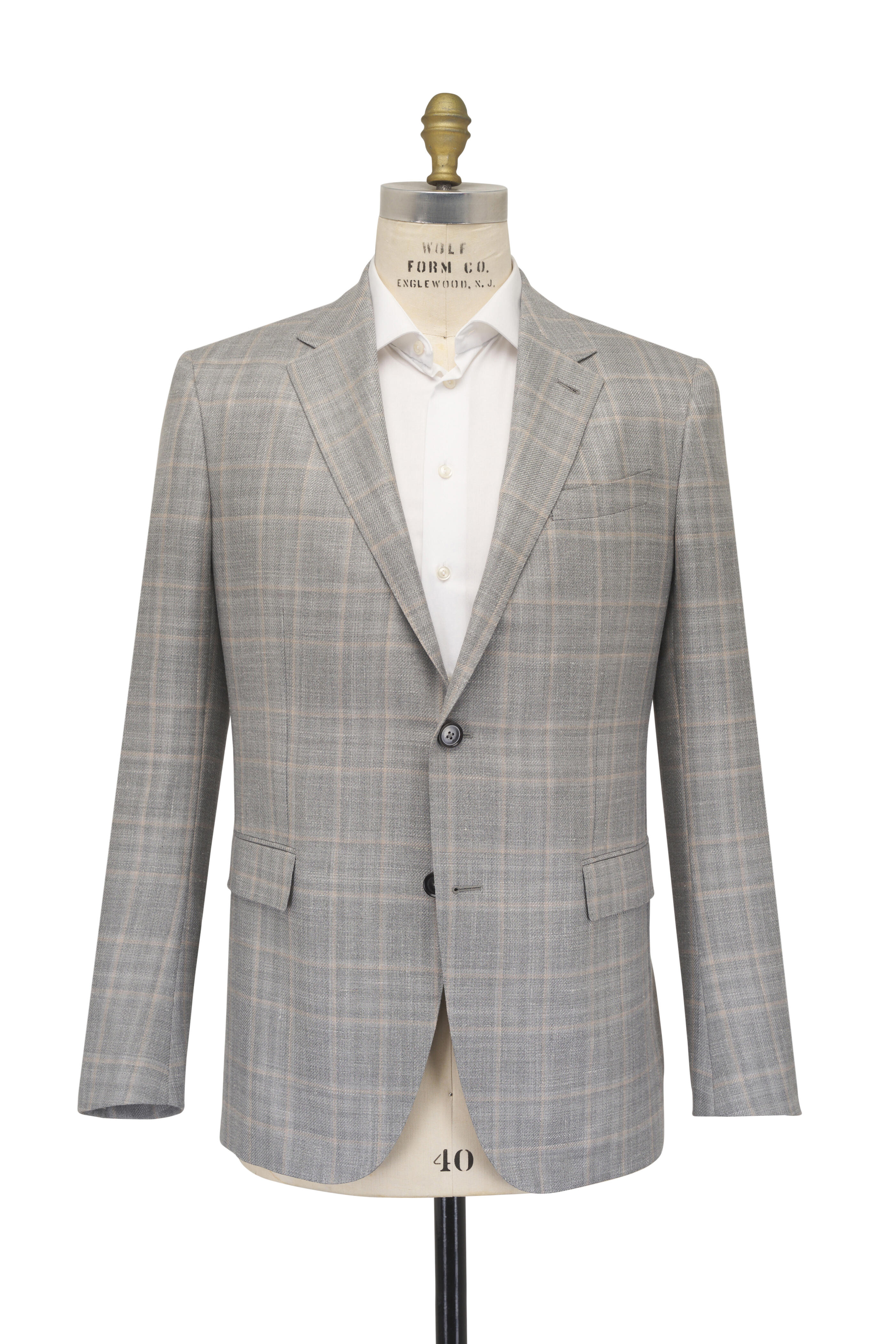 Zegna - Gray & Light Beige Plaid Sportcoat