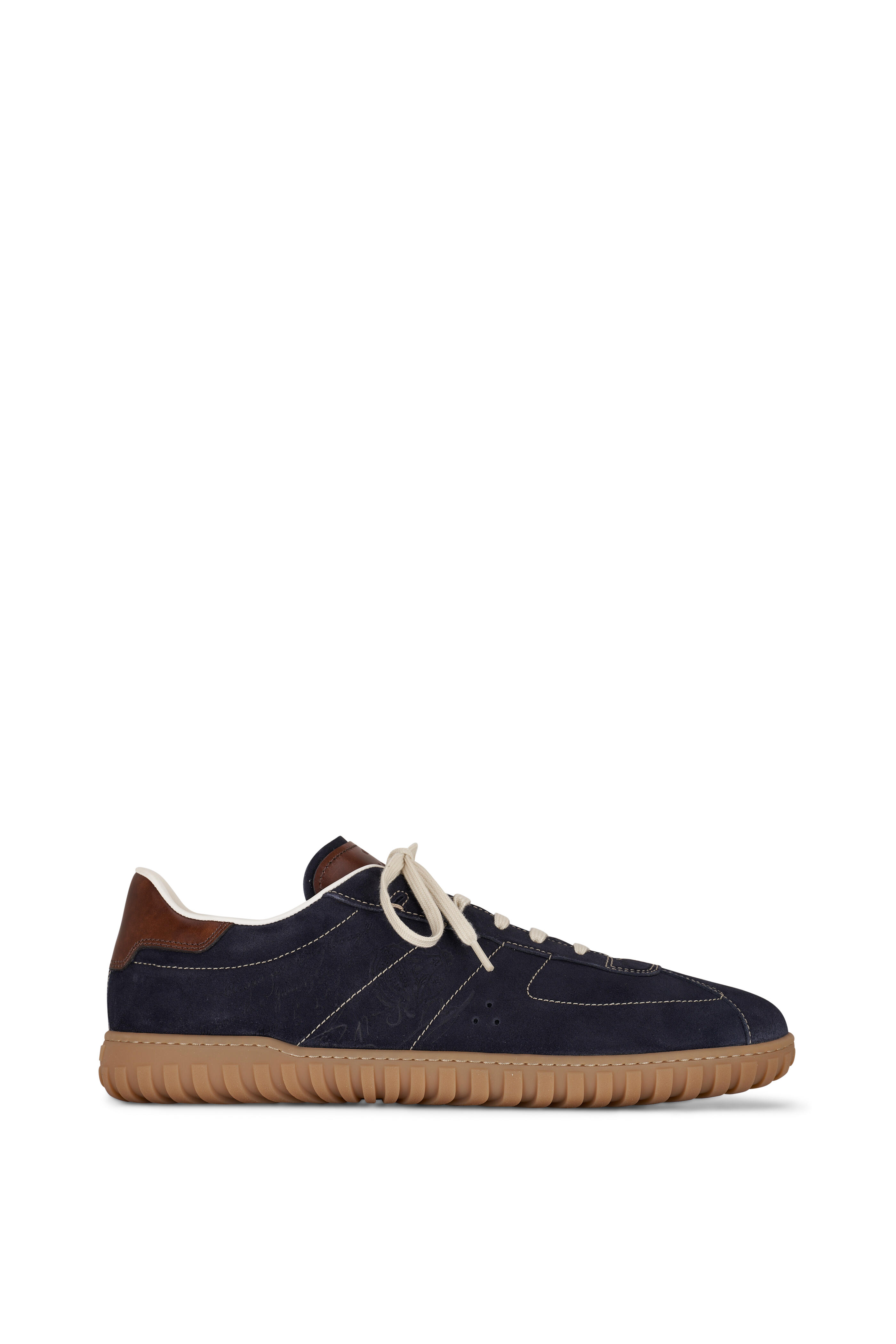 Berluti - Trainer Navy Suede Sneaker | Mitchell Stores