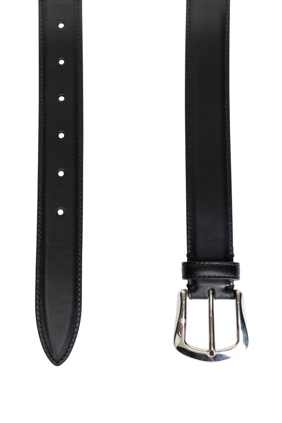 Brunello Cucinelli Black Calfskin Leather Belt - view 2